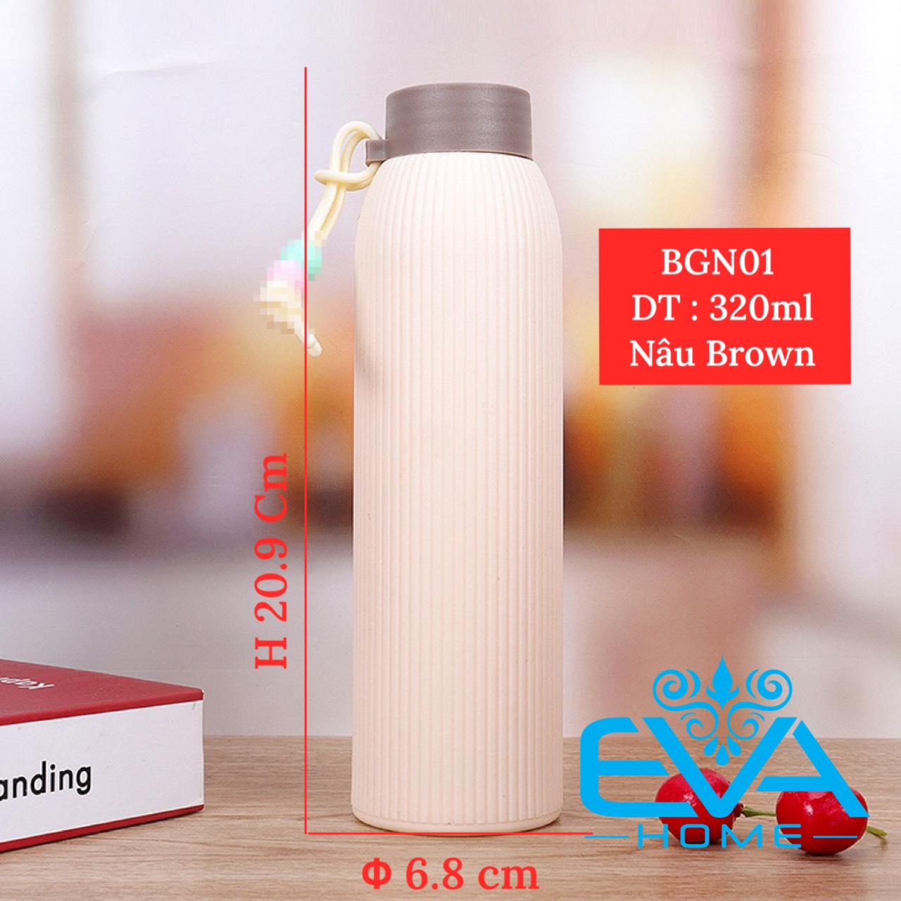 [HCM]Bình Đựng Nước Thủy Tinh Có Vỏ Bọc Giữ Nhiệt Silicon 320 Ml - BGN01