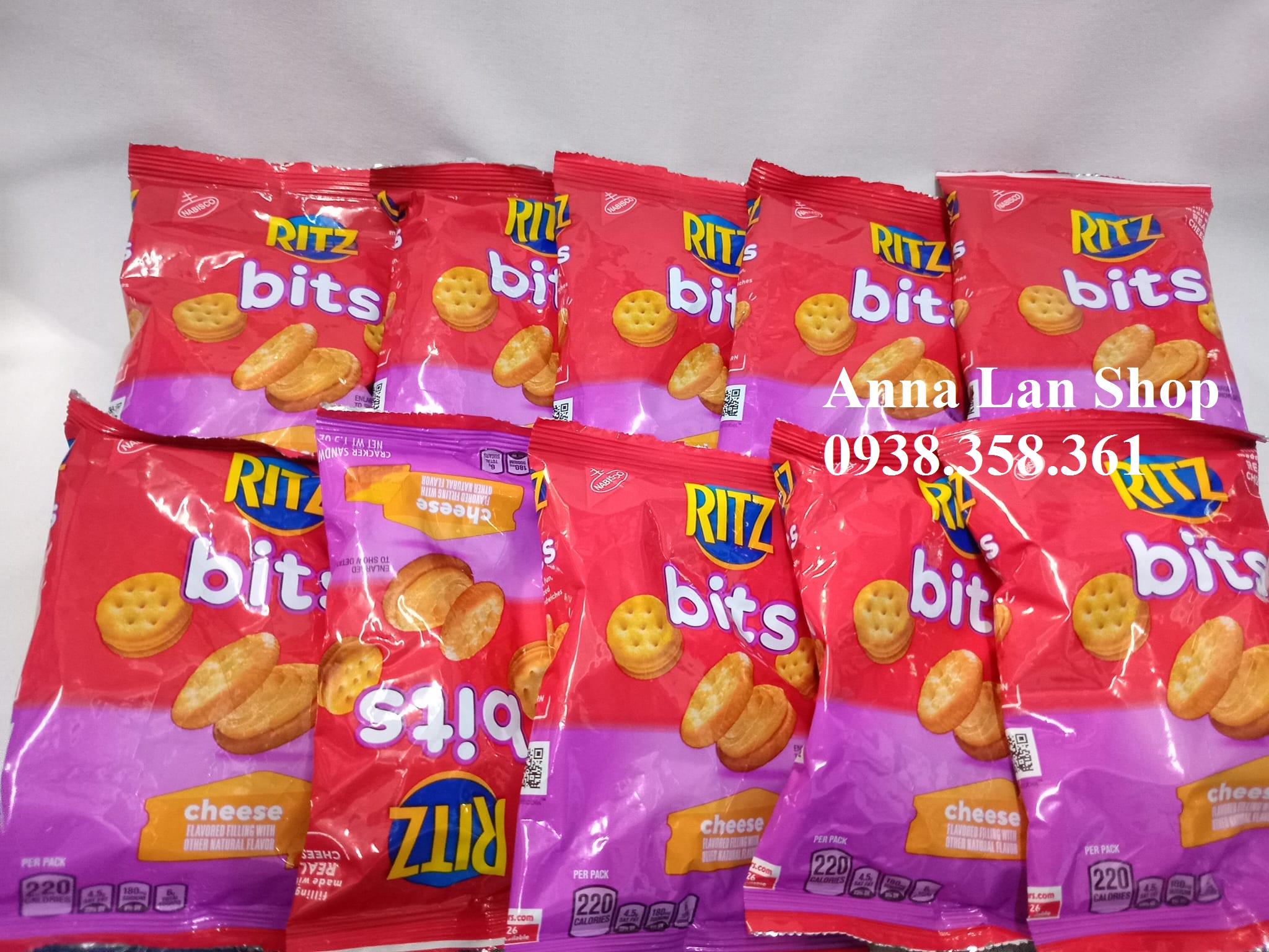 [HCM]10 gói Bánh Ritz phô mai Mỹ (10 gói x 42g)