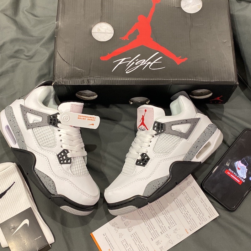 GIÀY JD4 RETRO WHITE GRAY SC [ FULL BOX + FREE SHIP ]