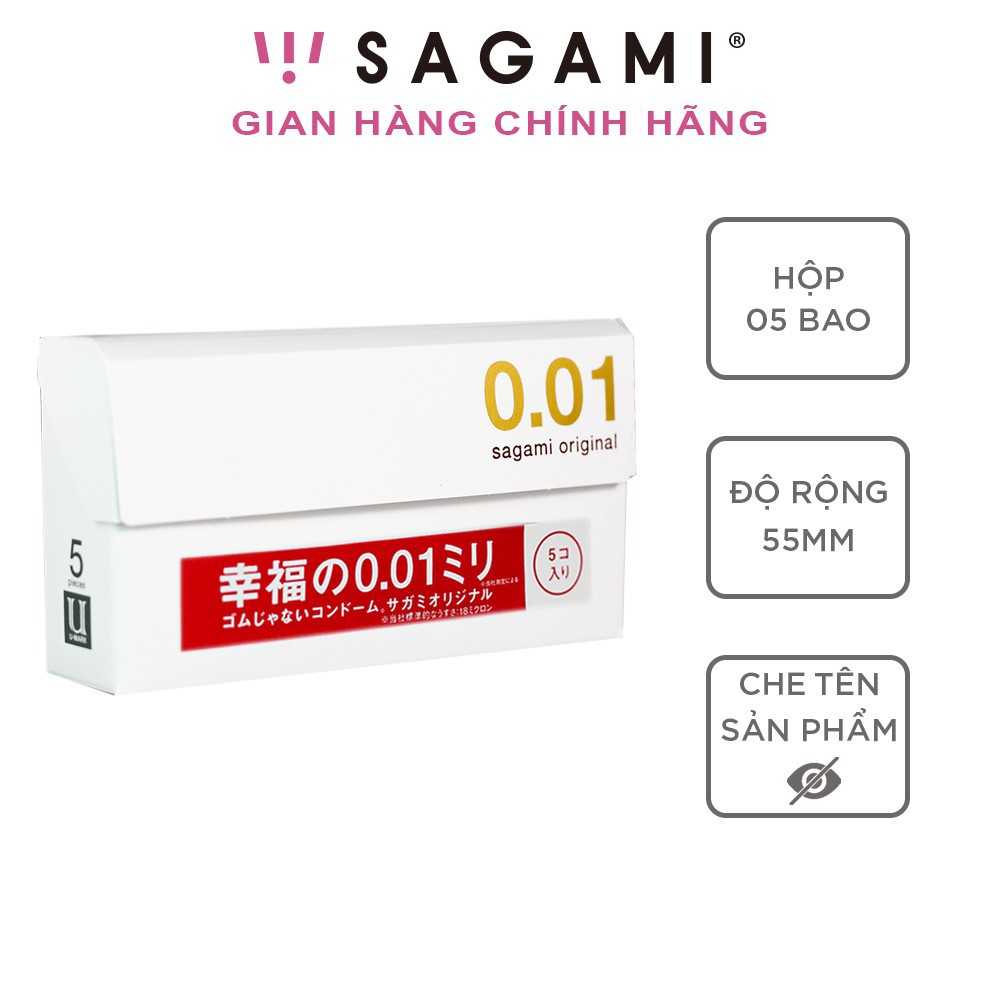(Nội Địa Nhật - 5 chiếc ) Bao cao su Sagami Original 001 siêu mỏng