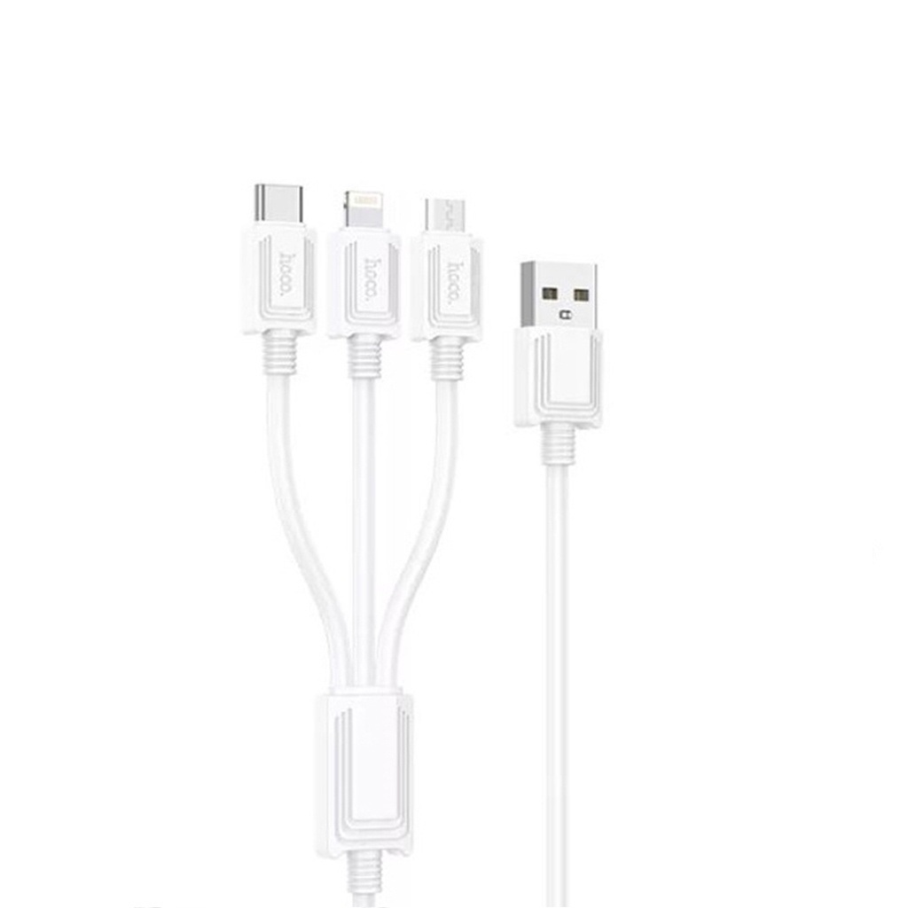Cáp sạc 3IN1 Hoco X74 Micro+Type-C+Lightning sạc 2.0A dài 1M cho Smartphone