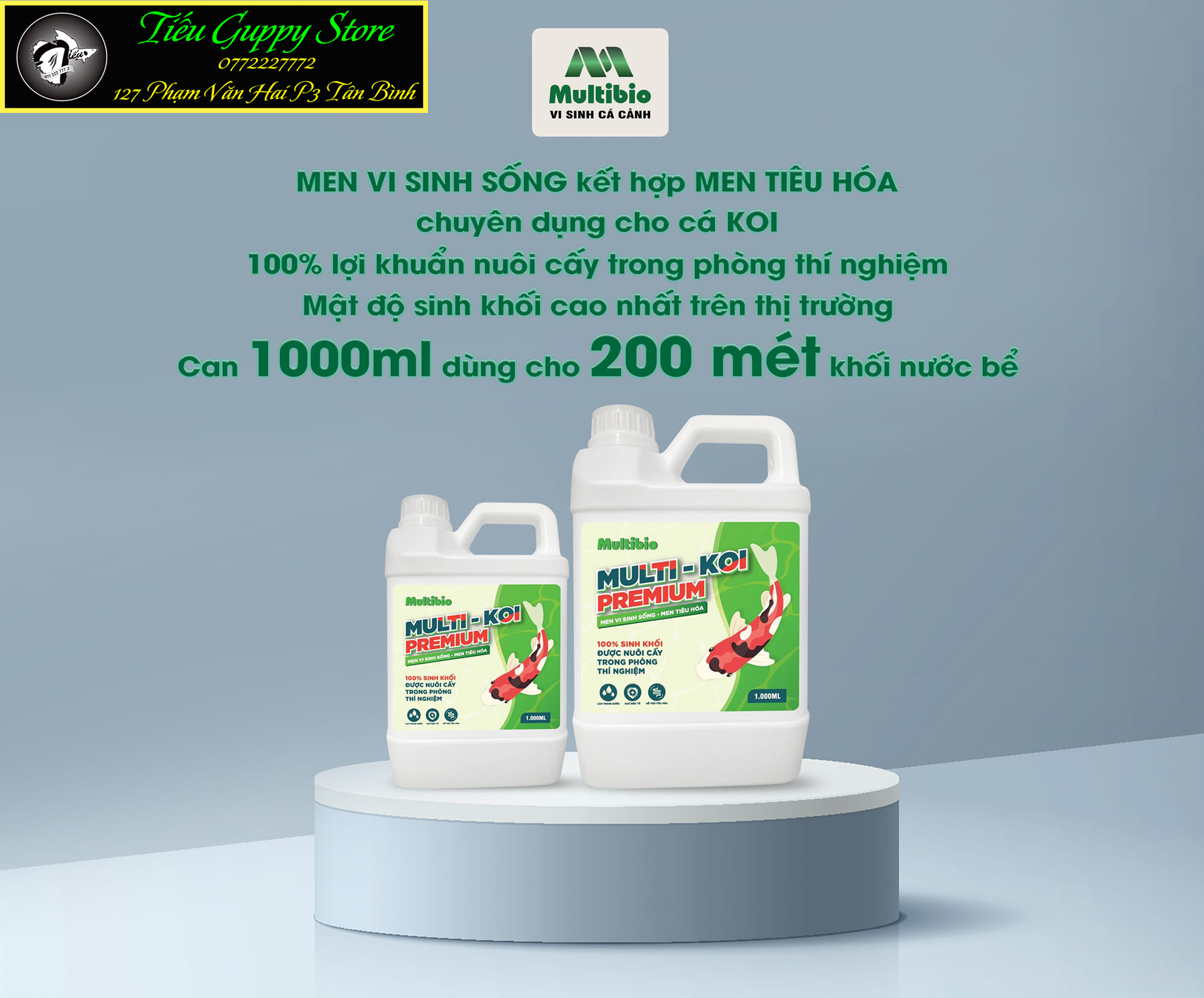 1 lít vi sinh multi-koi - vi sinh chuyên dụng cho hồ cá koi đến từ cty multibio