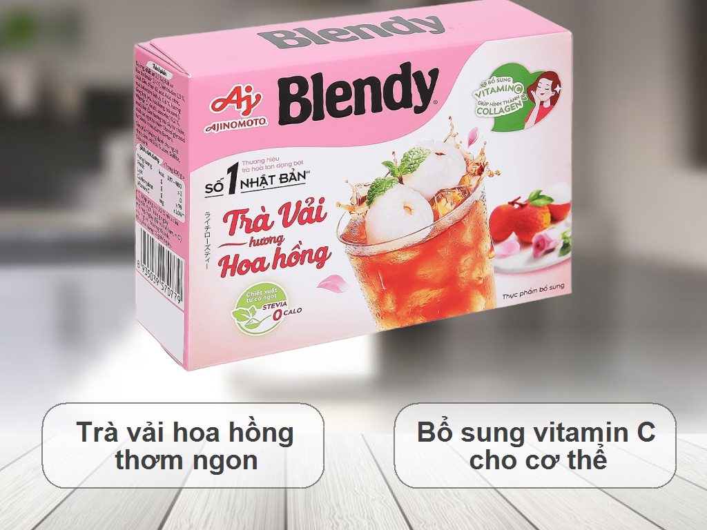 TRÀ VẢI HƯƠNG HOA HỒNG BLENDY HỘP 8 GÓI x 11 GR- 70779