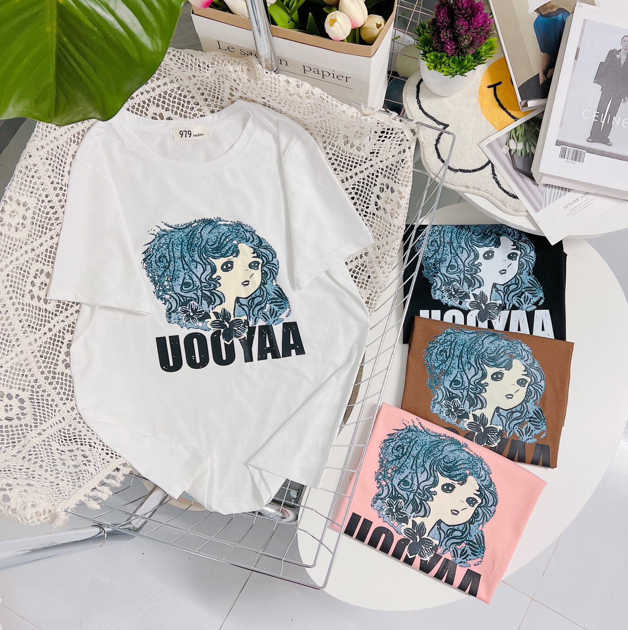(UOOYAA) Áo Thun nữ phom vừa (form vừa) co giãn 4 chiều, mềm mịn 979