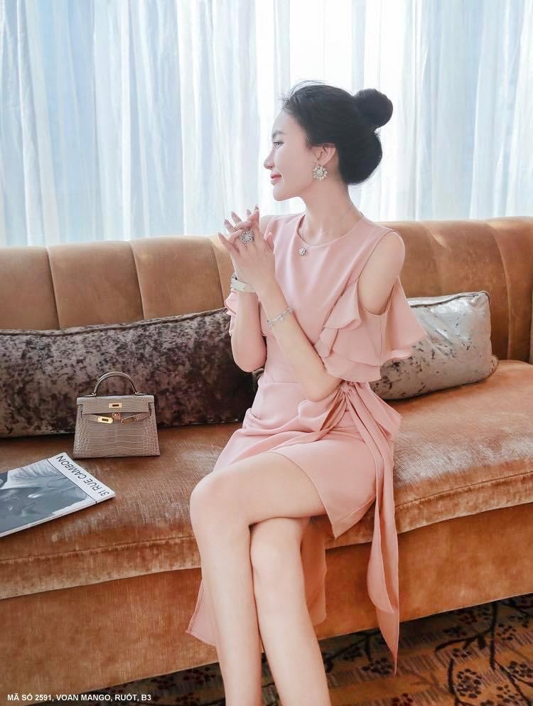 🎀 MYDU SHOP - MS 2591 | Đầm Bèo Tay Thắt Nơ Eo – Nữ Tính, Thanh Lịch 🎀
