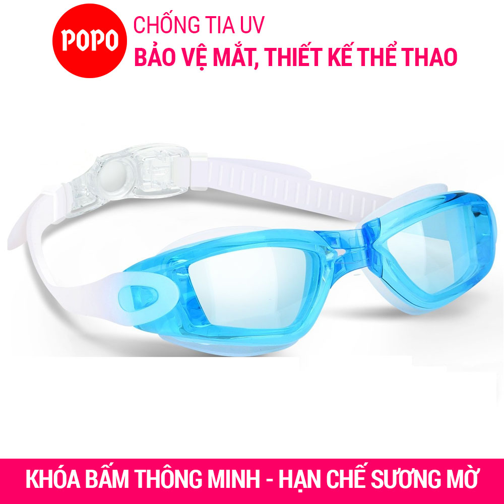 Kính bơi người lớn, kính bơi nữ, kính bơi nam POPO 2360TR kính bơi mắt trong kiếng bơi cản tia UV hạn chế sương mờ, kính bơi cho bé, cho trẻ em trên 8 tuổi, dùng khi tập bơi, thi đấu bơi lội chuyên nghiệp