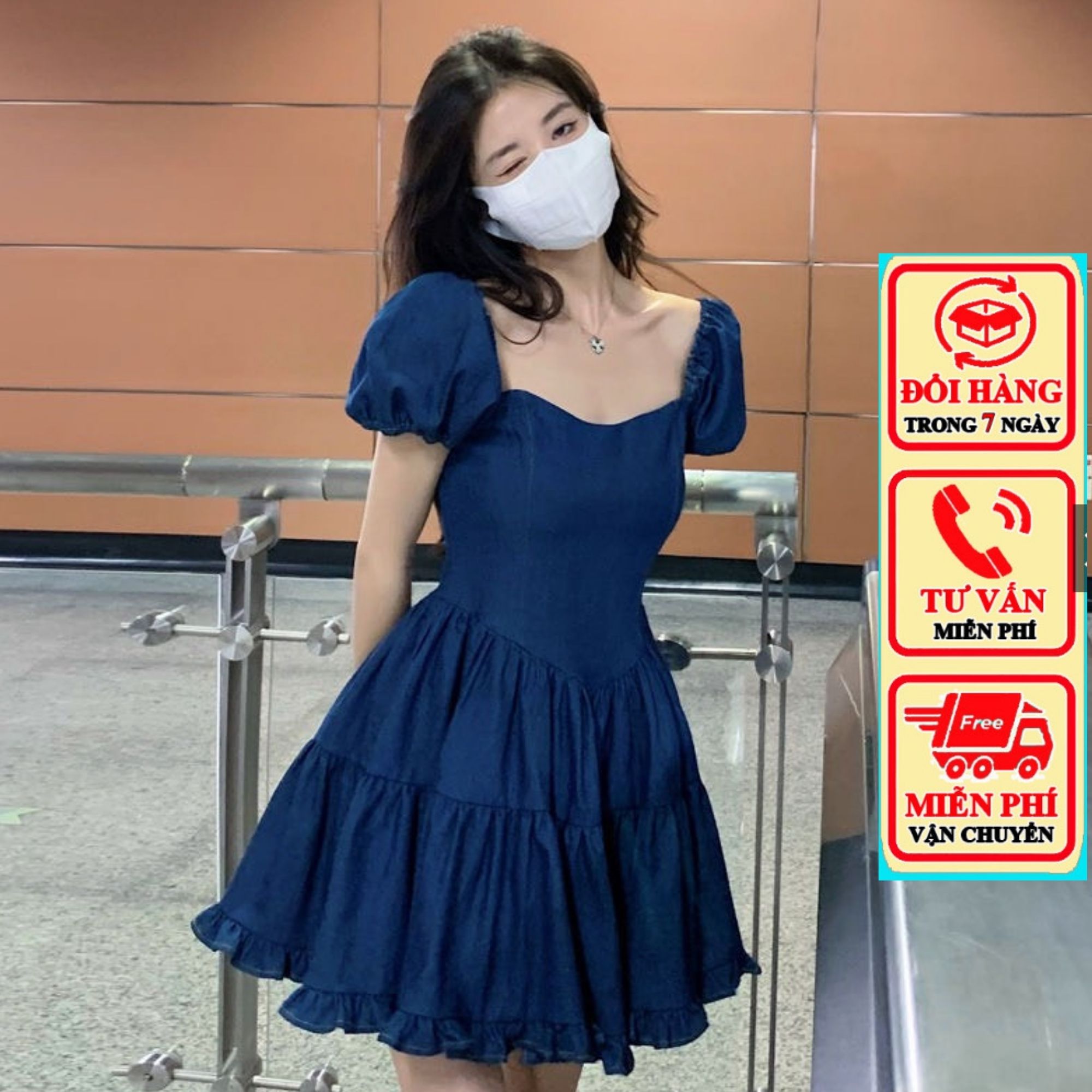 váy xoè bệt vai tay bồng bánh bèo tiểu thư HS | Shopee Việt Nam