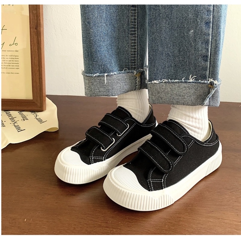 Giày Sneaker Quai Dán Mũi Sò Đi 2 Kiểu(Kèm Ảnh Thật)
