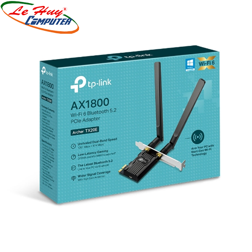 Card mạng wifi 6 tp-link archer tx20e chuẩn ax1800 bluetooth 5.2