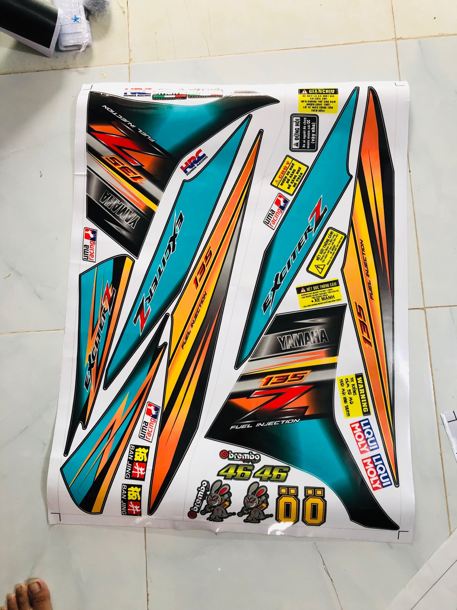 Tem rời xe exciter 2011 chữ Z dán xe đen