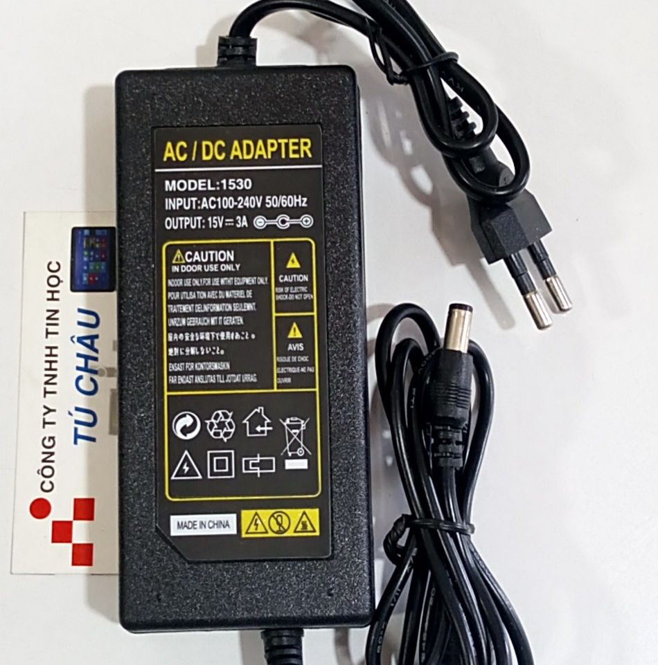 Adapter DC 15V - 2A / 15V - 3A / 15V - 4A / 15V - 5A / 15V - 6A (Đầu cắm 5.5mm x 2.1mm)