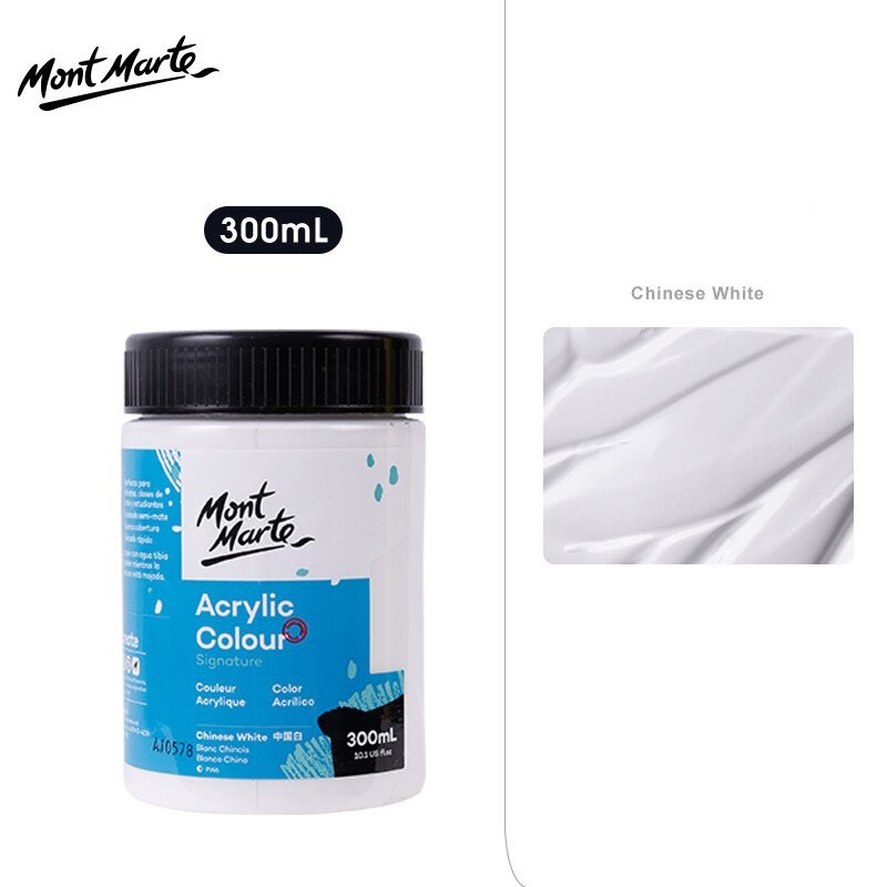 Màu Acrylic Mont Marte Đen, Trắng 300ml