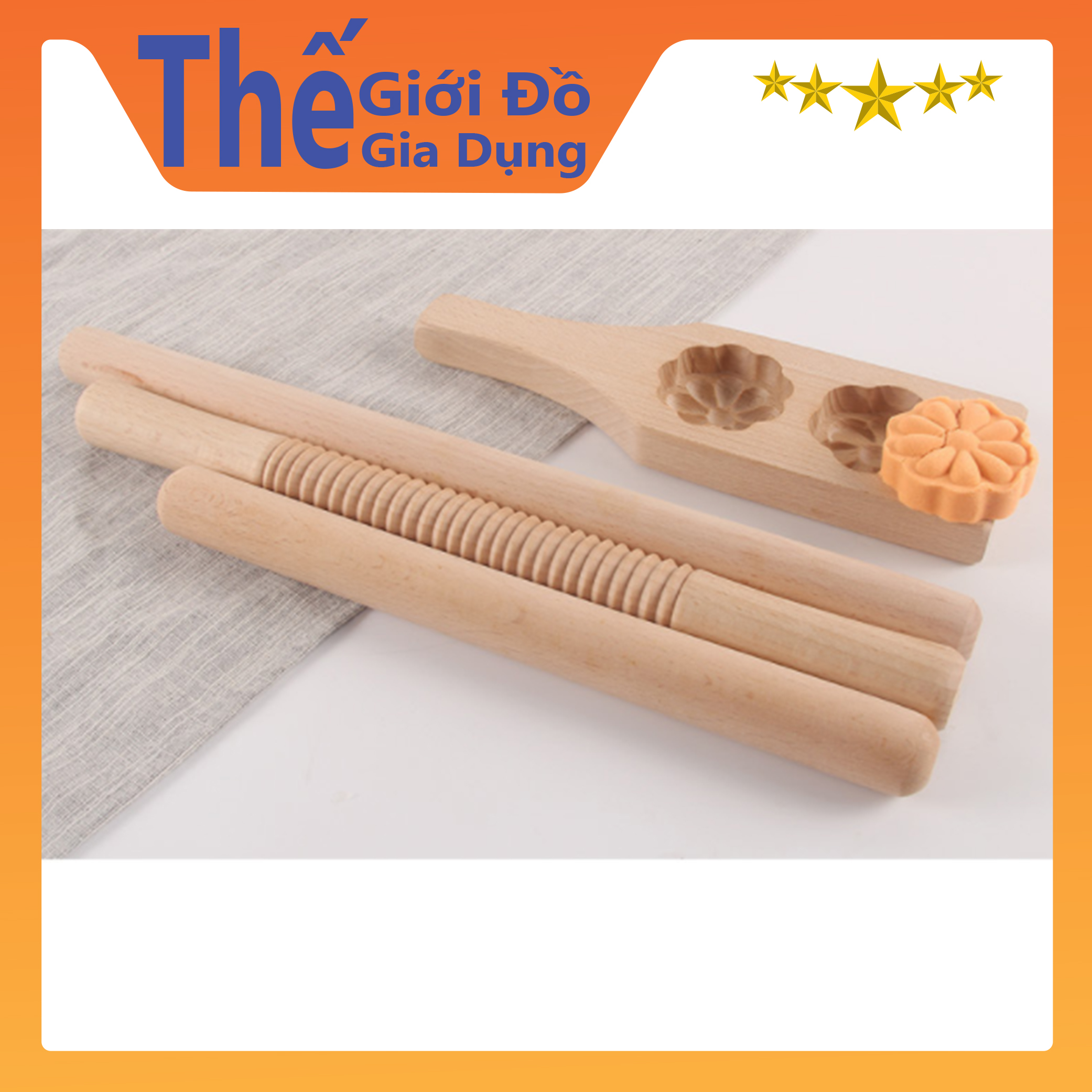 Cây Lăn Bột Bằng Gỗ Tròn