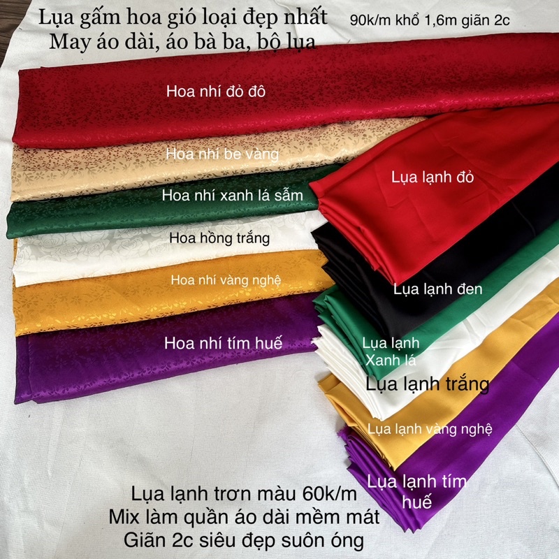 Vải Gấm lụa Hoa, Lụa Gấm Hoa Gió- May Áo Dài, Áo Bà Ba, Bộ Lụa-