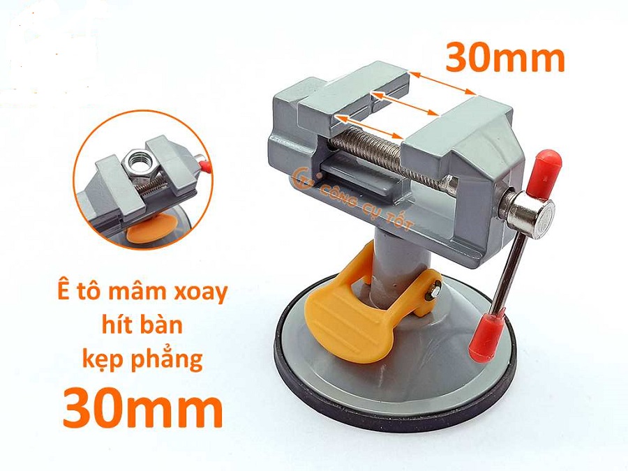 Ê tô mini để bàn đế hít xoay 360 độ