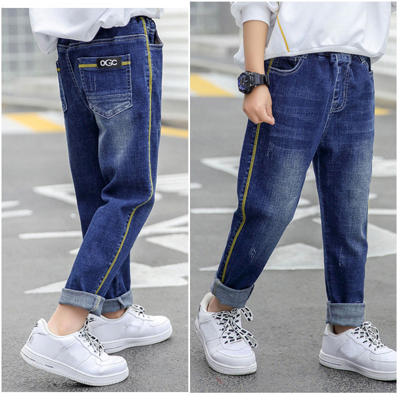 IENENS Kids Boys Fashion Jeans Casual Denim Long Pants Clothes Children Boy Simple Trousers
