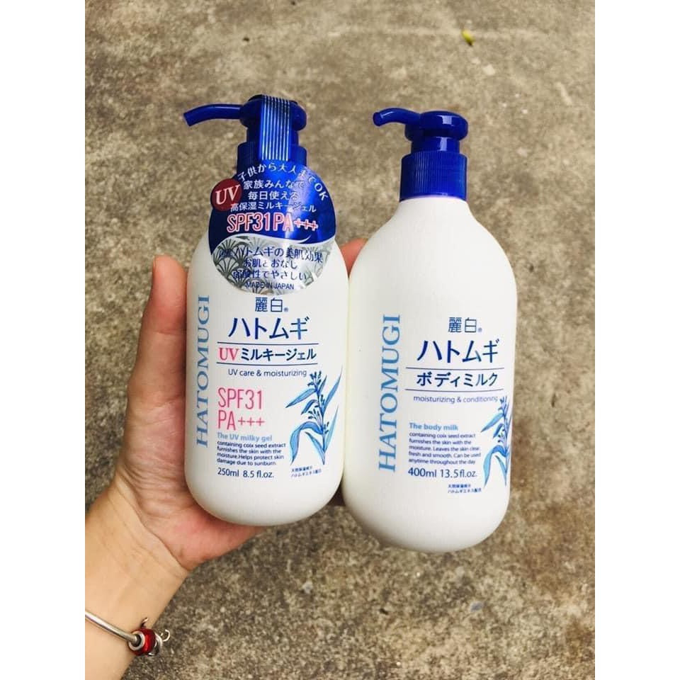 SỮA DƯỠNG THỂ HATOMUGI BAN ĐÊM THE BODY MILK zavenci HẠT Ý DĨ NHẬT BẢN DƯỠNG ẨM DA MỀM MỊN ( 400ML)