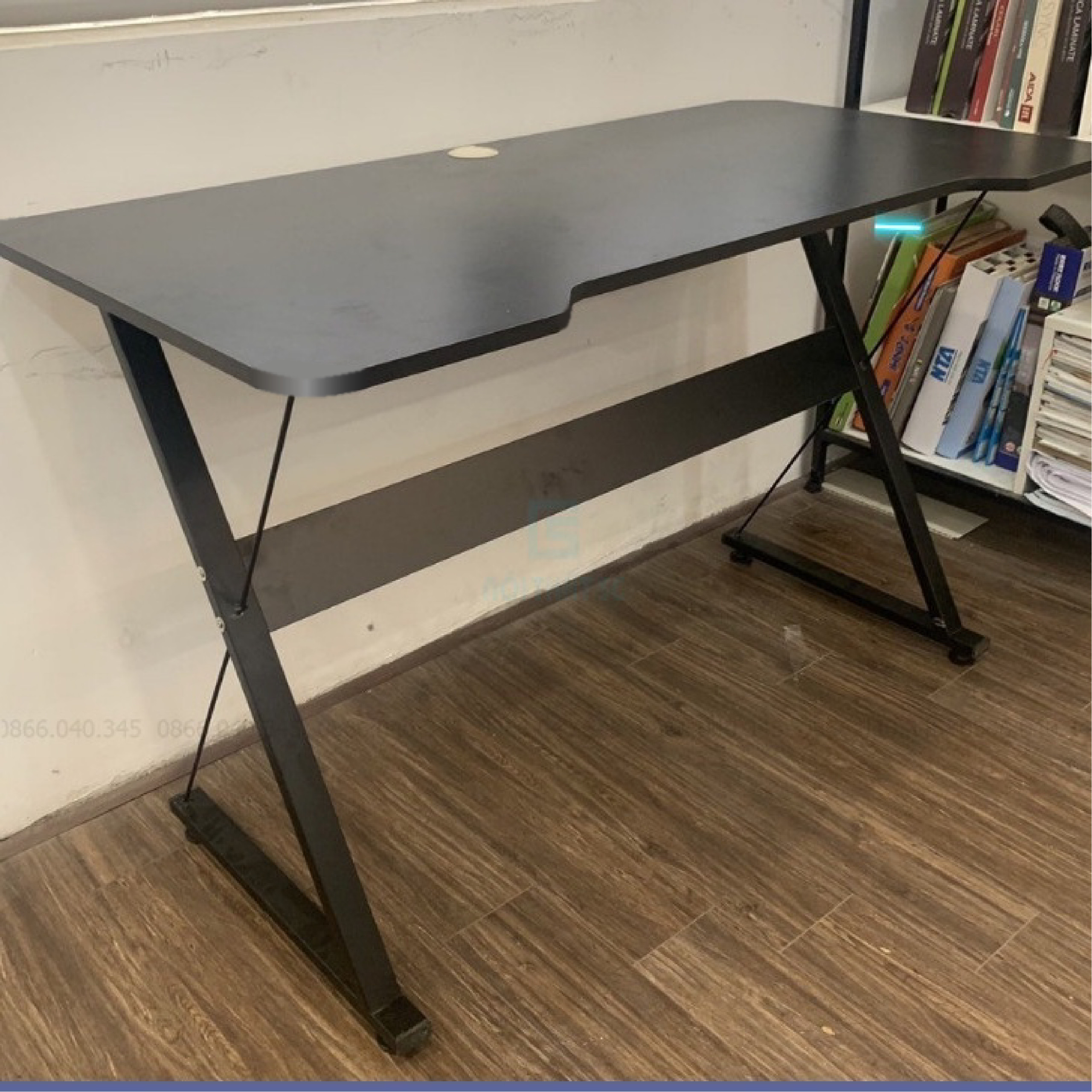 Bàn chữ K, Z Gaming Led 16 triệu màu đèn nhảy theo nhạc, bàn làm việc chân sắt 2x4cm sơn tĩnh điên chống gỉ, mặt bàn dày 1,5cm có nắp luồn dây điện