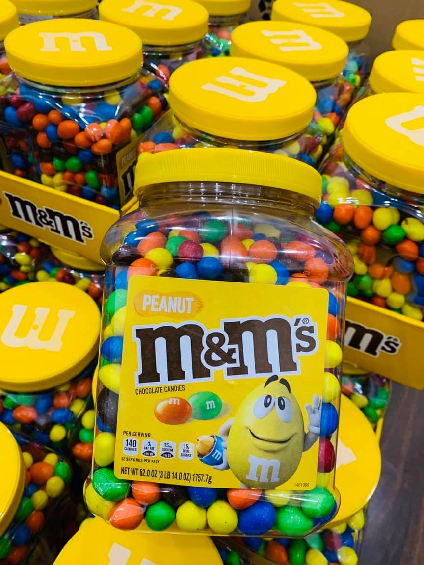 Socola đậu phộng M&M's Peanut Chocolate 1757.7g (Nắp Vàng) ( DATE T7/25 )