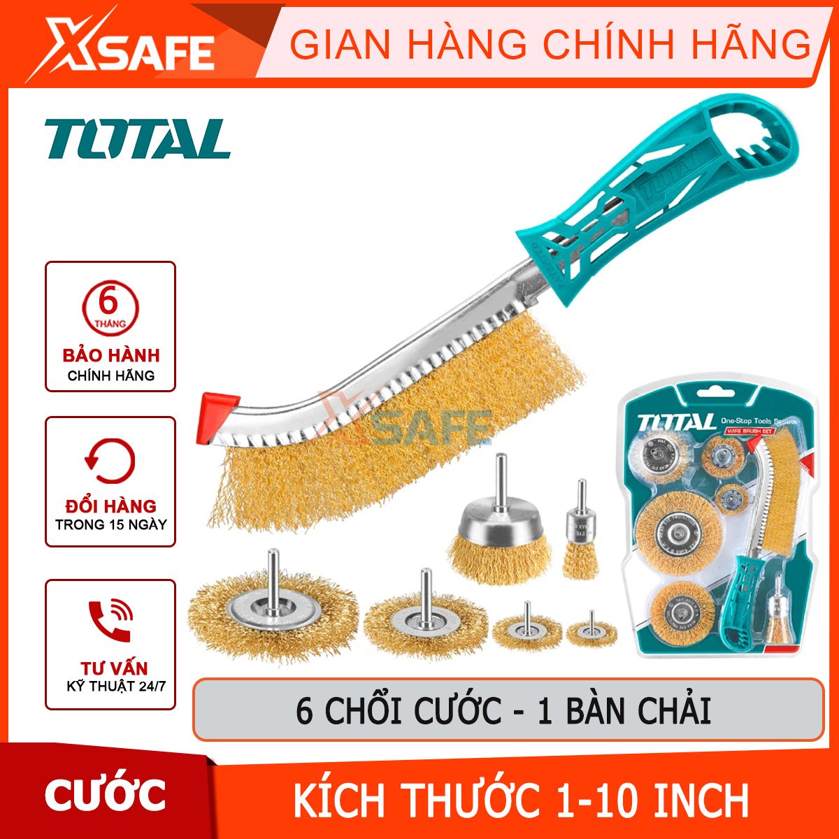 The 7 PCs multi-size brush wheel and roll brush controller including steel brush, scrub, smooth grinding, remover, paint stripping, welding line