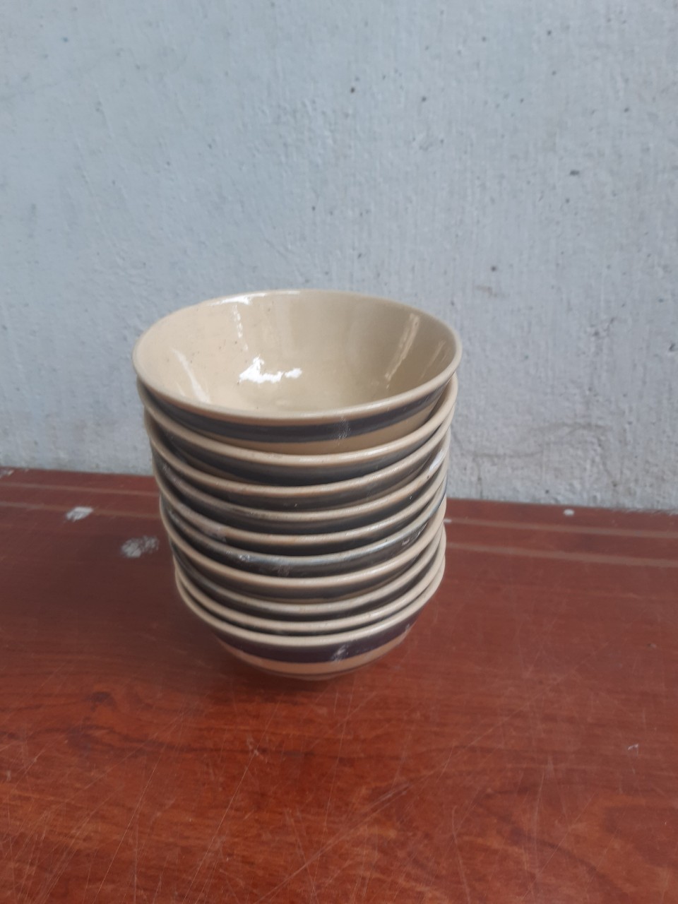 Chén bún đậu mắm tôm viền xanh 10 cái