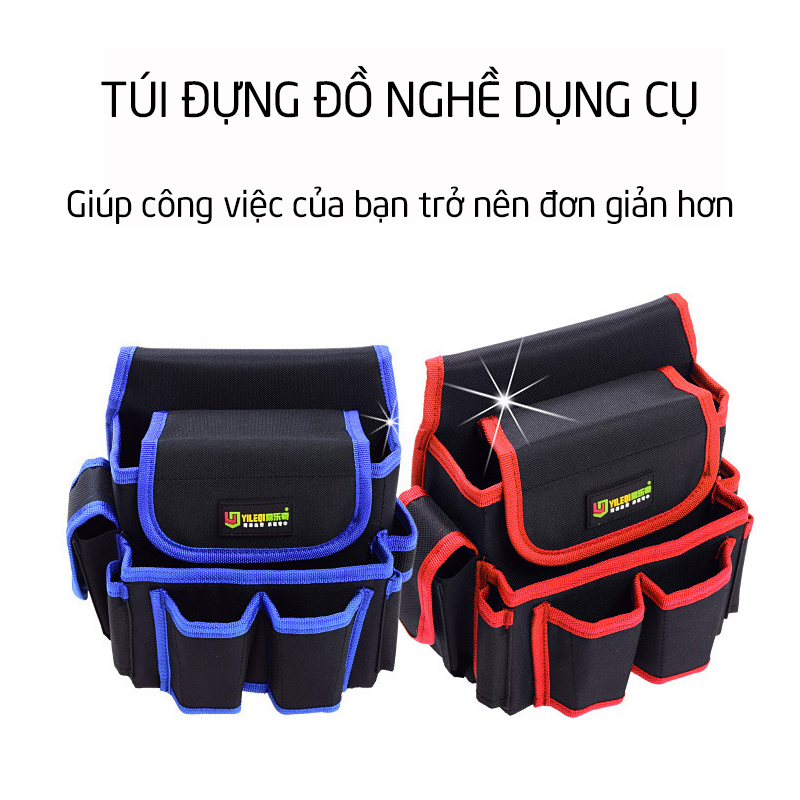 Túi Đựng Dụng Cụ Điện Nước Y1 Đa Năng, Màu Đen Viền Xanh, Túi Tích Hợp Đa Năng