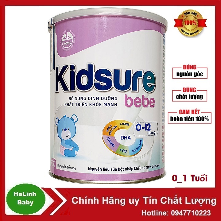 Sữa bột Kidsure Bebe 900g dành cho trẻ 0_12 tháng Date 08 2023