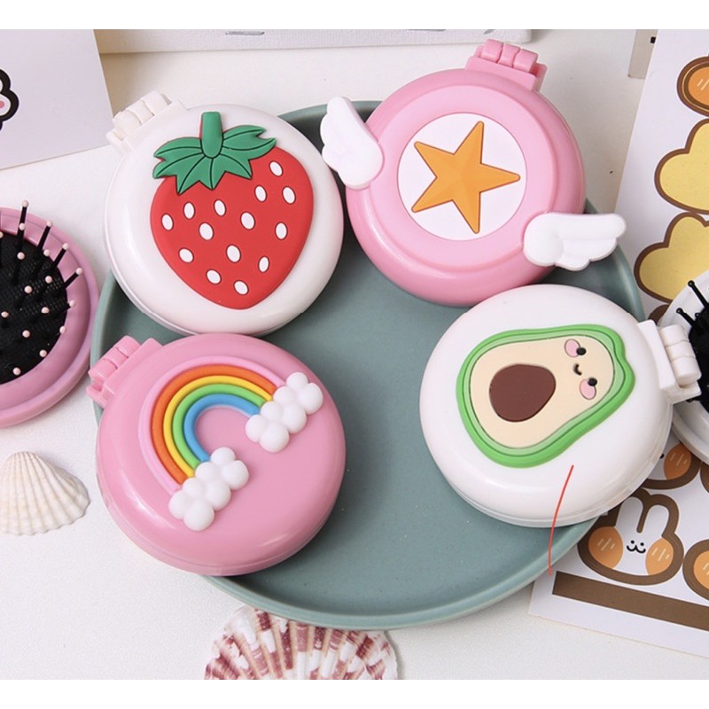 Bộ gương lược mini bỏ túi siêu cute