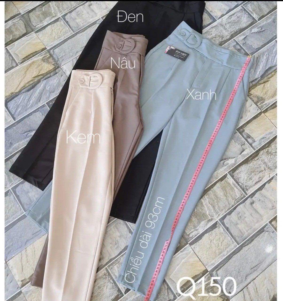 Quần baggy đai vuông cúc bấm chất vitex ,cạp cao tôn dáng-DTS-mã 264