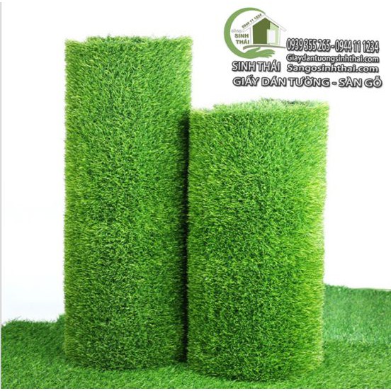 Thảm cỏ nhựa nhân tạo 1m² sợi dài 2cm cao cấp, đế dày tốt.