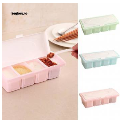 [HCM]Combo 2 Khay Đựng Gia Vị 4 Ngăn