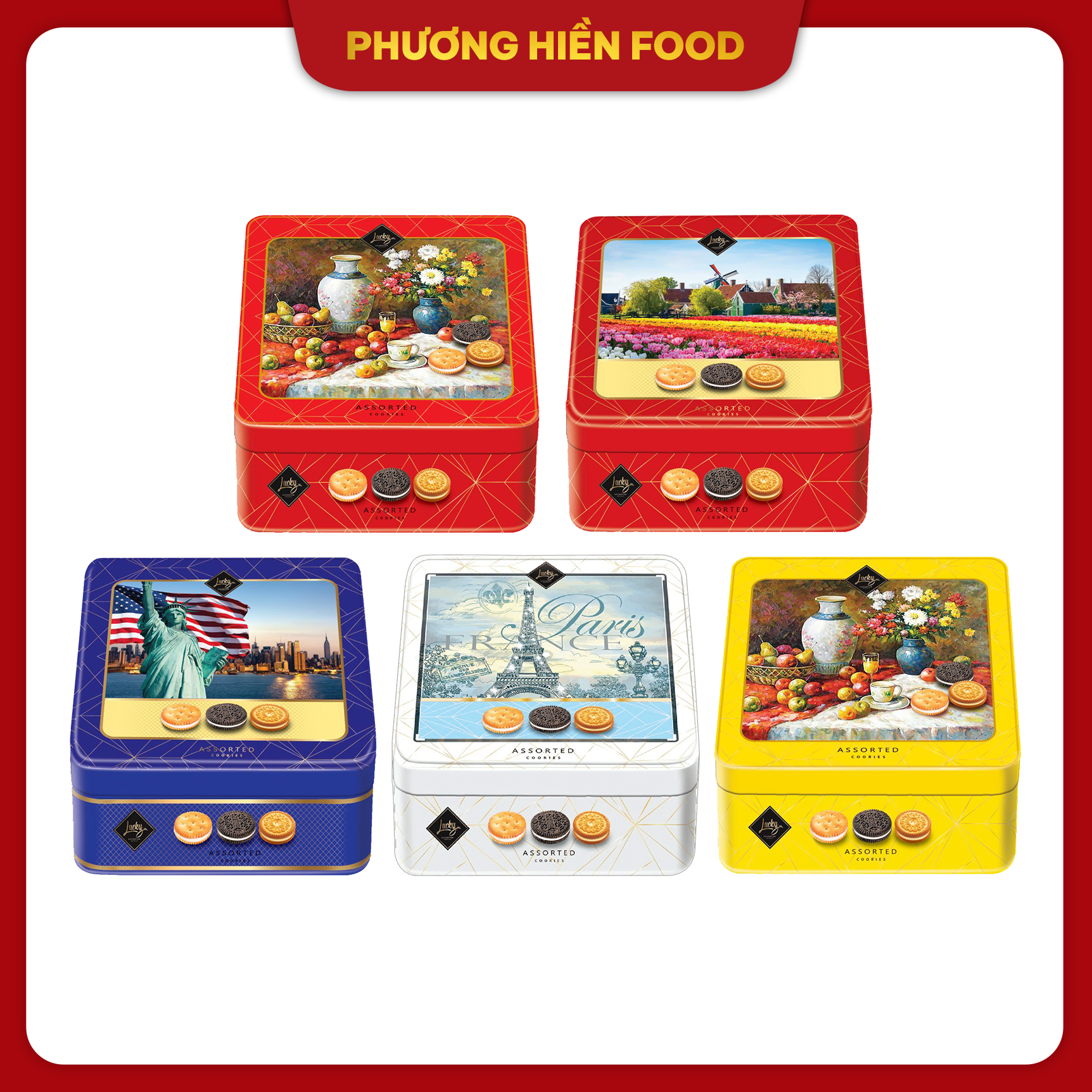 Bánh  LUCKYSUN 180g HỘP THIẾC
