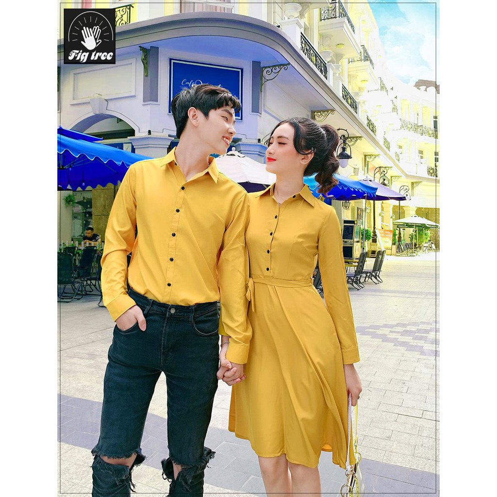 SƠ MI VÁY ĐÔI FIGTREE VÀNG SANG CHẢNH <3