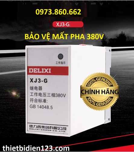 Bảo vệ mất pha XJ3G DELIXI - Bảo vệ mất pha , Đảo pha, lệch pha 3 pha 380v