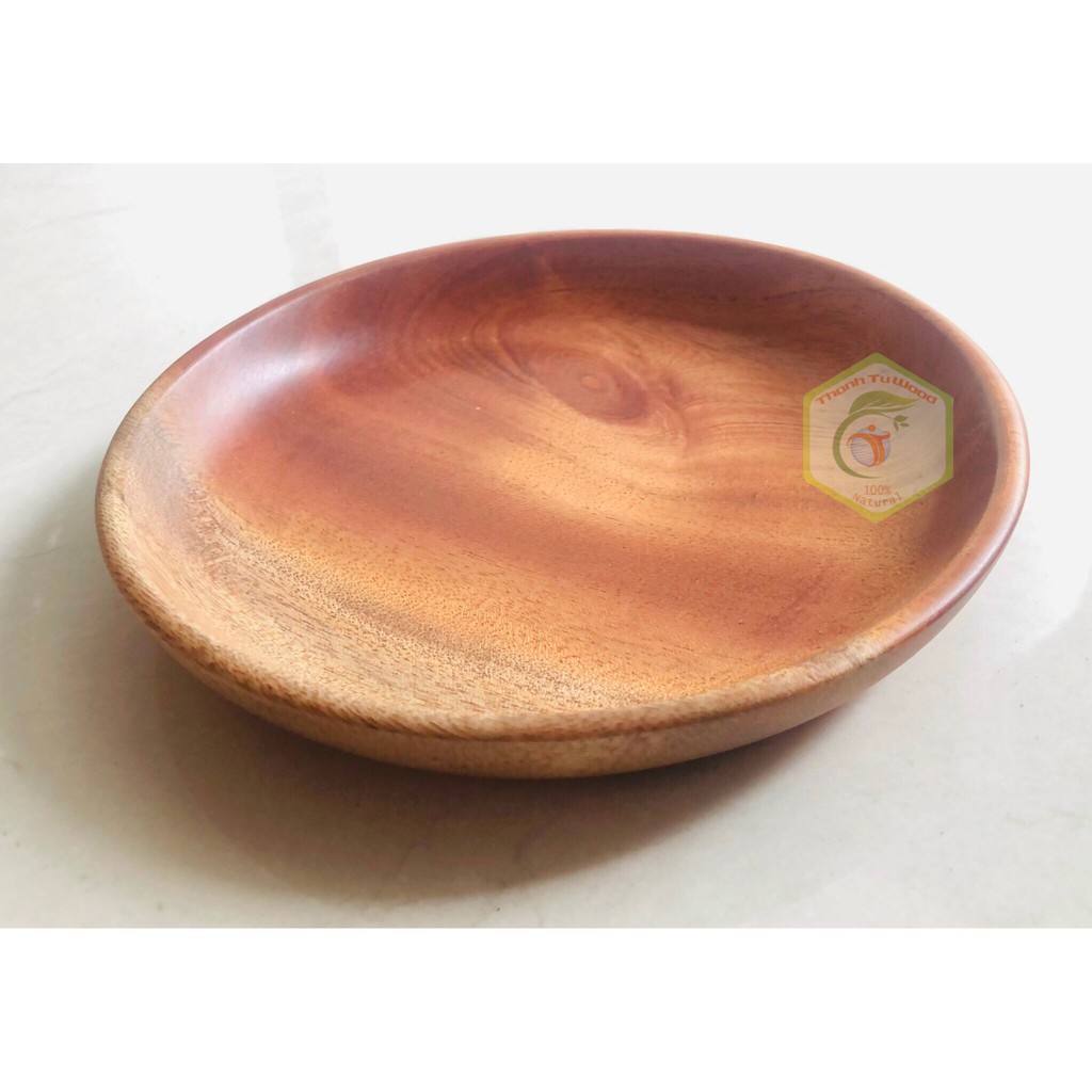 Dĩa Tròn Gỗ Xà Cừ Thanh Tú 16Cm