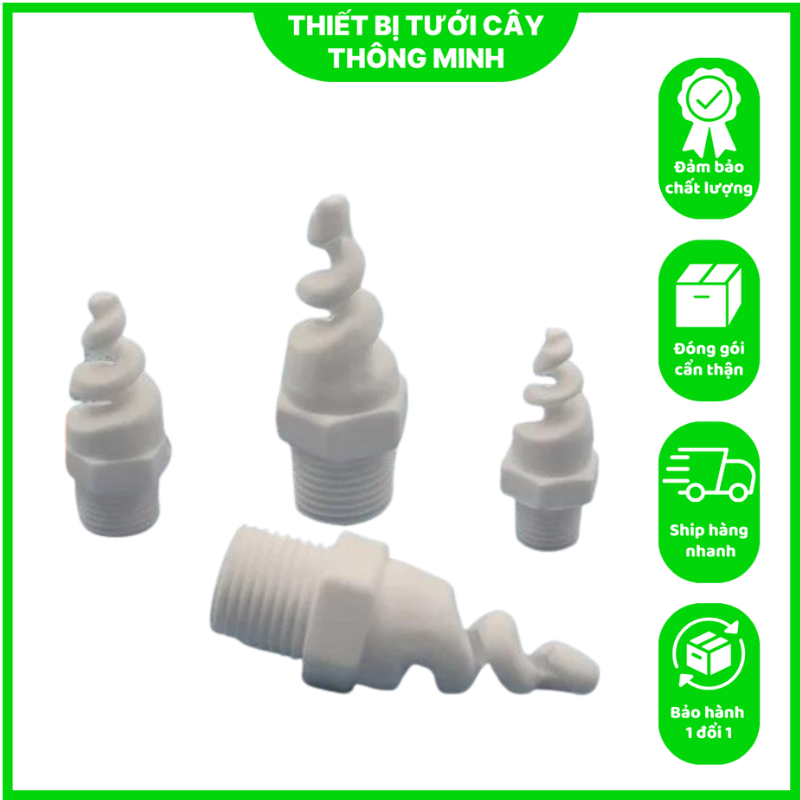 Combo 5 béc phun xoắn ốc phi 21mm nhựa