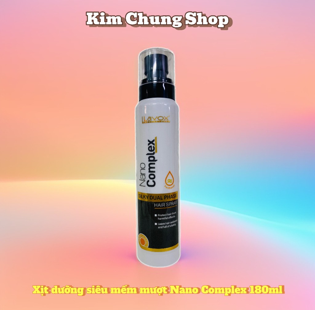 Xịt dưỡng tóc siêu dưỡng Lavox Nano Complex Silky Dual Phase Hair Spray Siêu Mềm Mượt 180ml