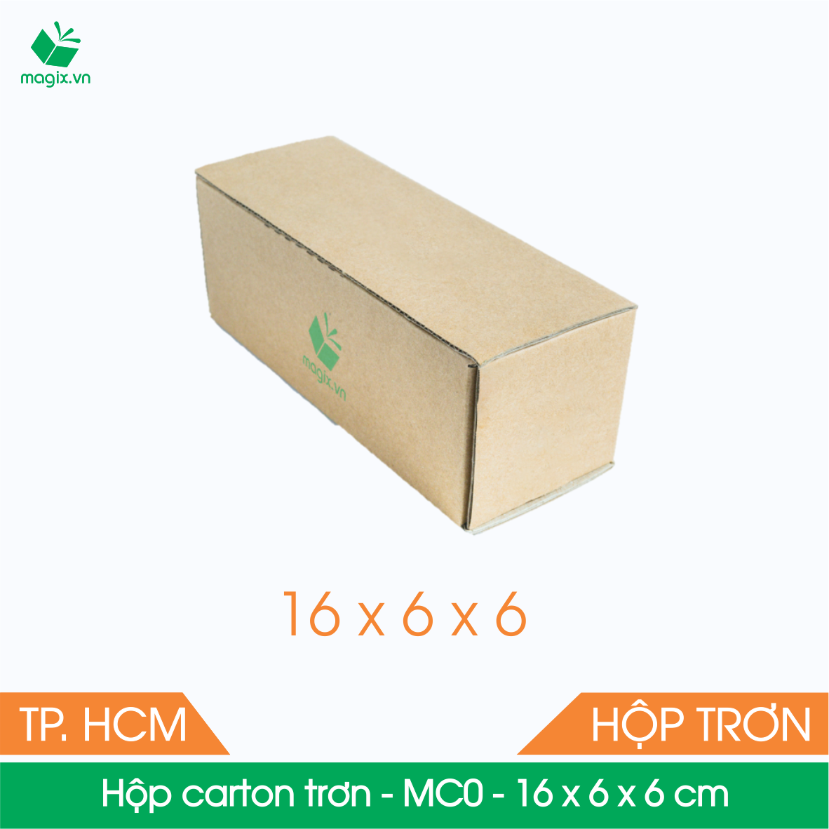 MC0 - 16x6x6 cm - 50 Thùng hộp carton trơn đóng hàng