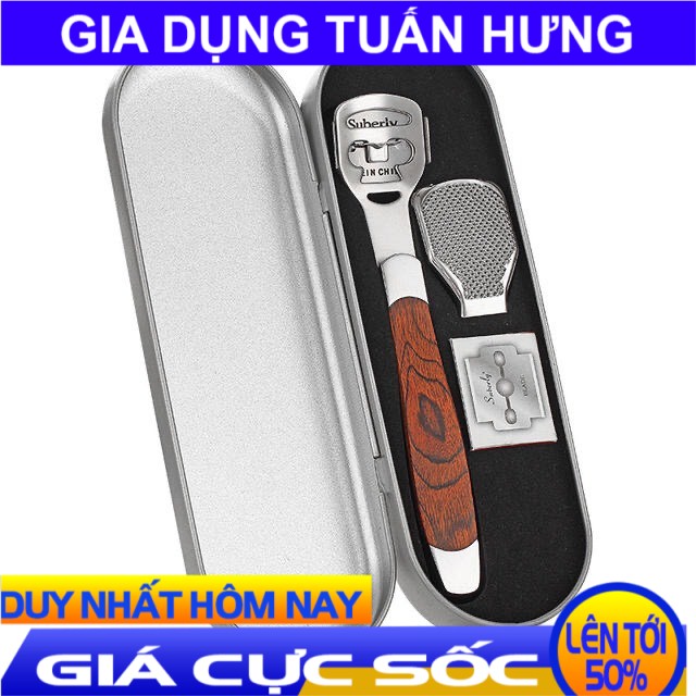 [ SALE UP TO 50% ] Dụng Cụ Mài, Chà Gót Chân Tẩy Da Chết Inox Cao Cấp kèm 10 dao cạo thay thế, Máy mài tế bào chết gót chân,máy mài chân tập chân có thể sạc lại,loại bỏ da cứng