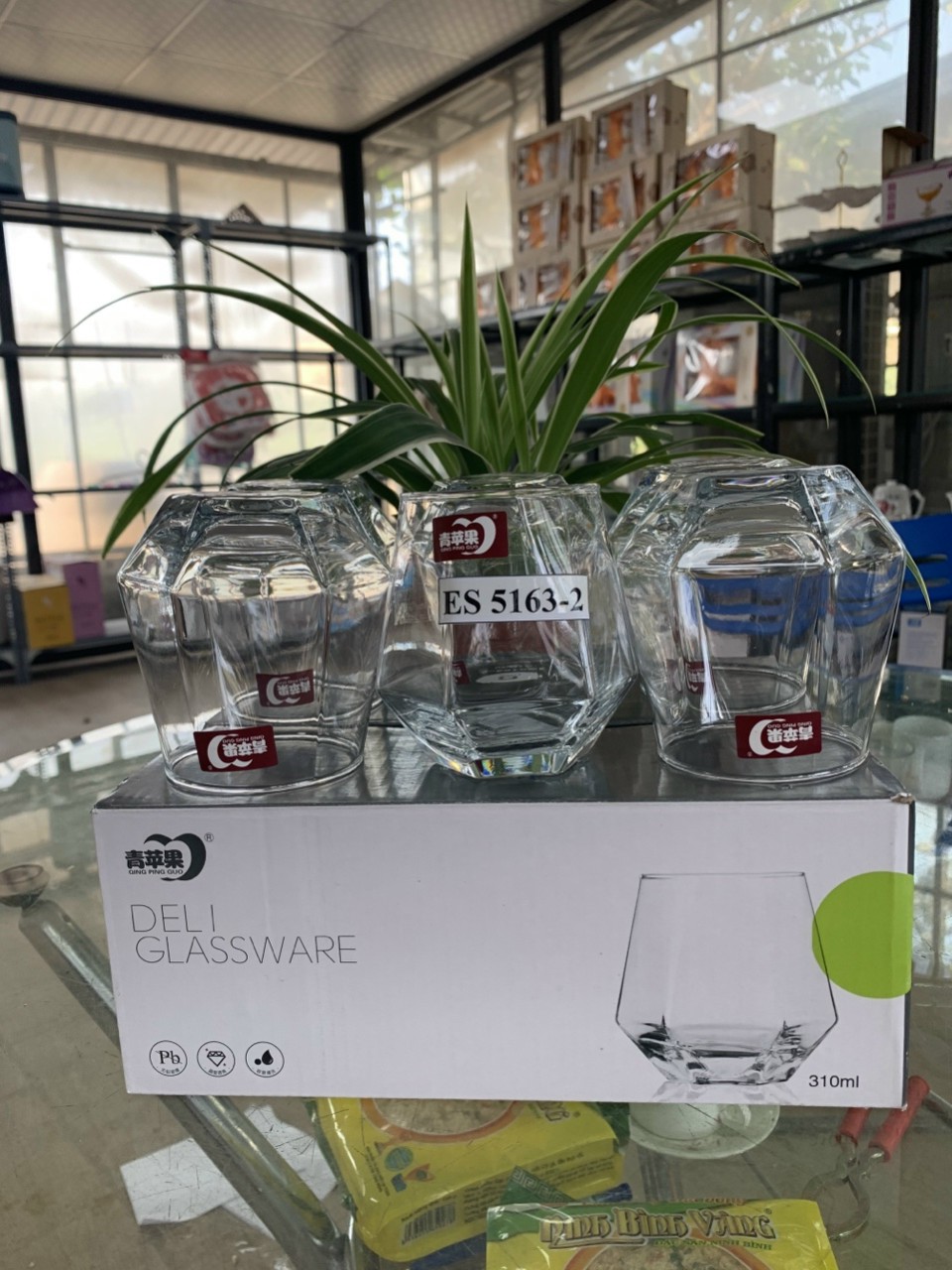 Bộ 6 Ly Cốc Thủy Tinh Lùn Góc Trắng