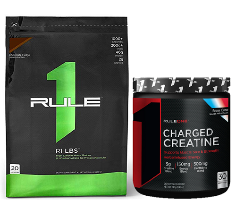 Combo Rule 1 LBS 12lb (5.4kg) & R1 Charged Creatine 30 Servings (240g)