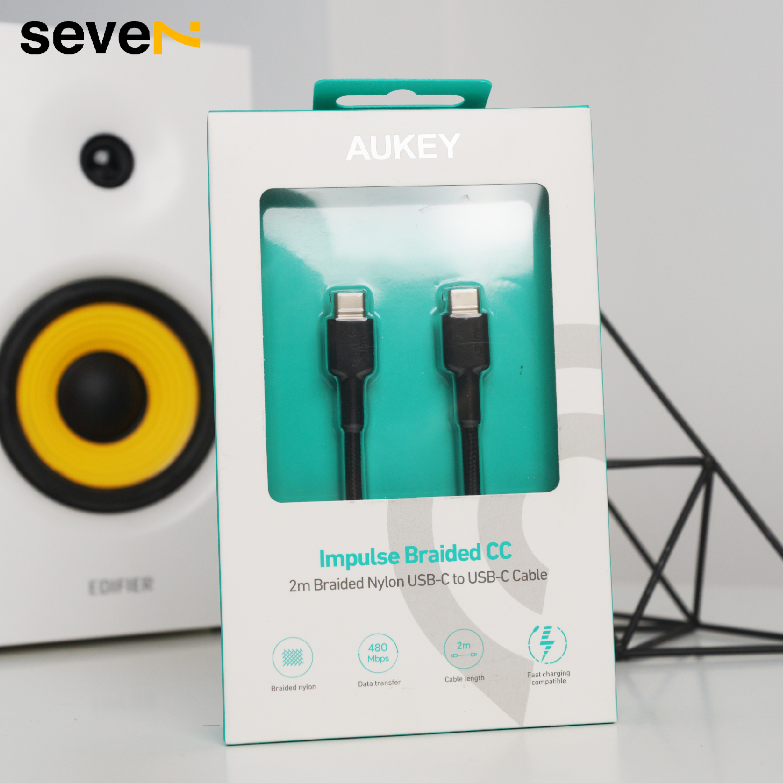 Cáp Sạc C-C 60W Aukey CB-CD19 2m Màu Đen