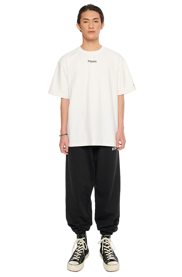 5THEWAY® /solid/ BIG LOGO SQUARE TEE™ in WHITE  aka Áo Thun Trắng Tay Ngắn
