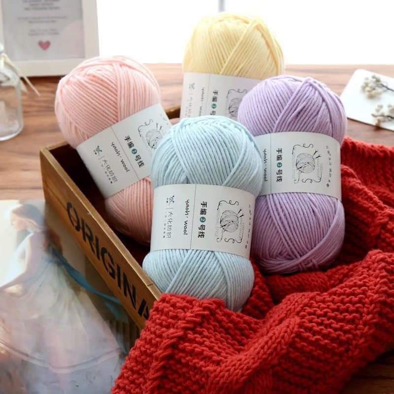 Len đan móc khăn mũ sợi to 3mm Yaoh Wool 100% Acrylic