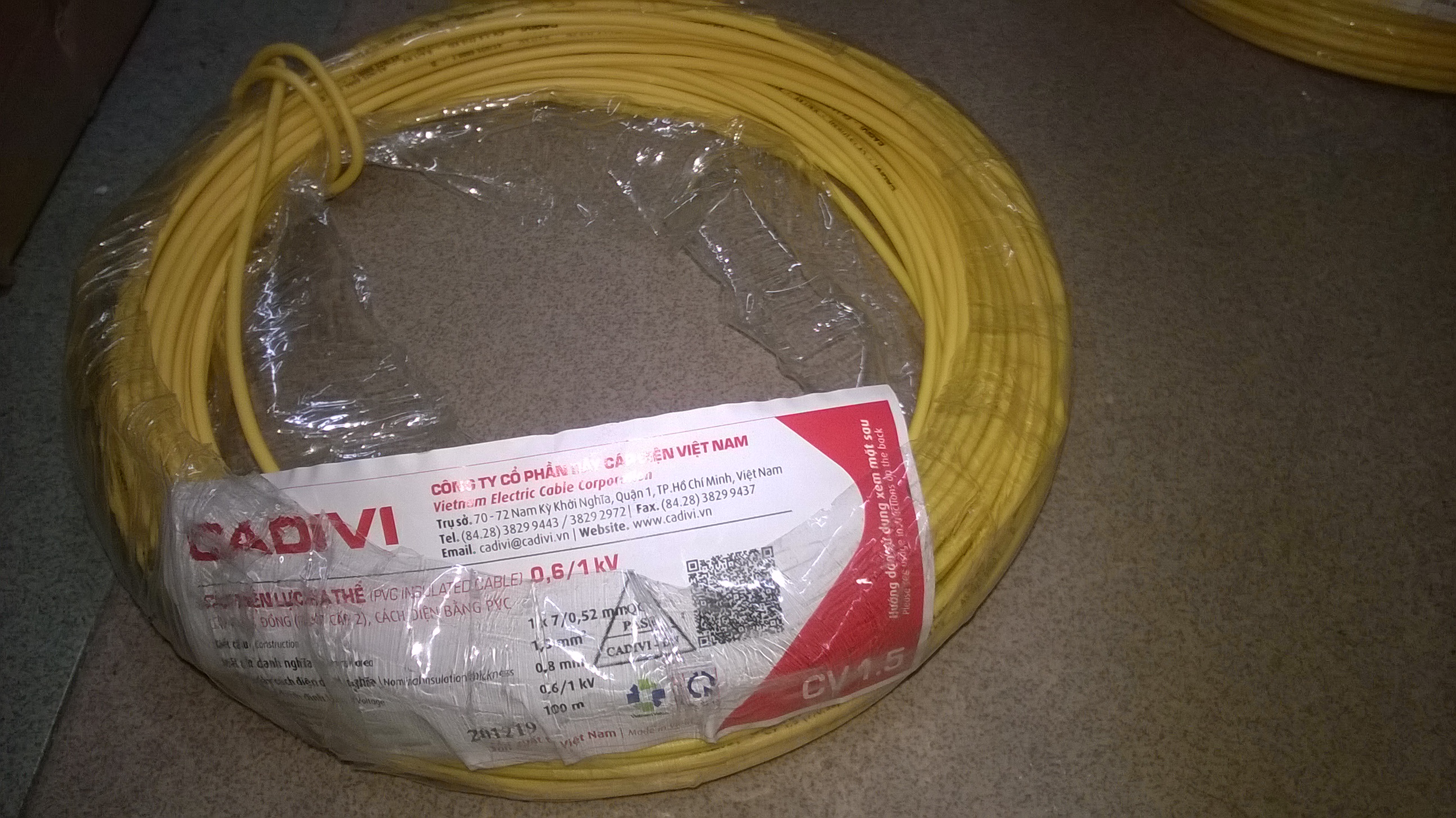 [HCM]10 MÉT  LẺ  DÂY ĐIỆN ĐƠN  1.5 CADIVI