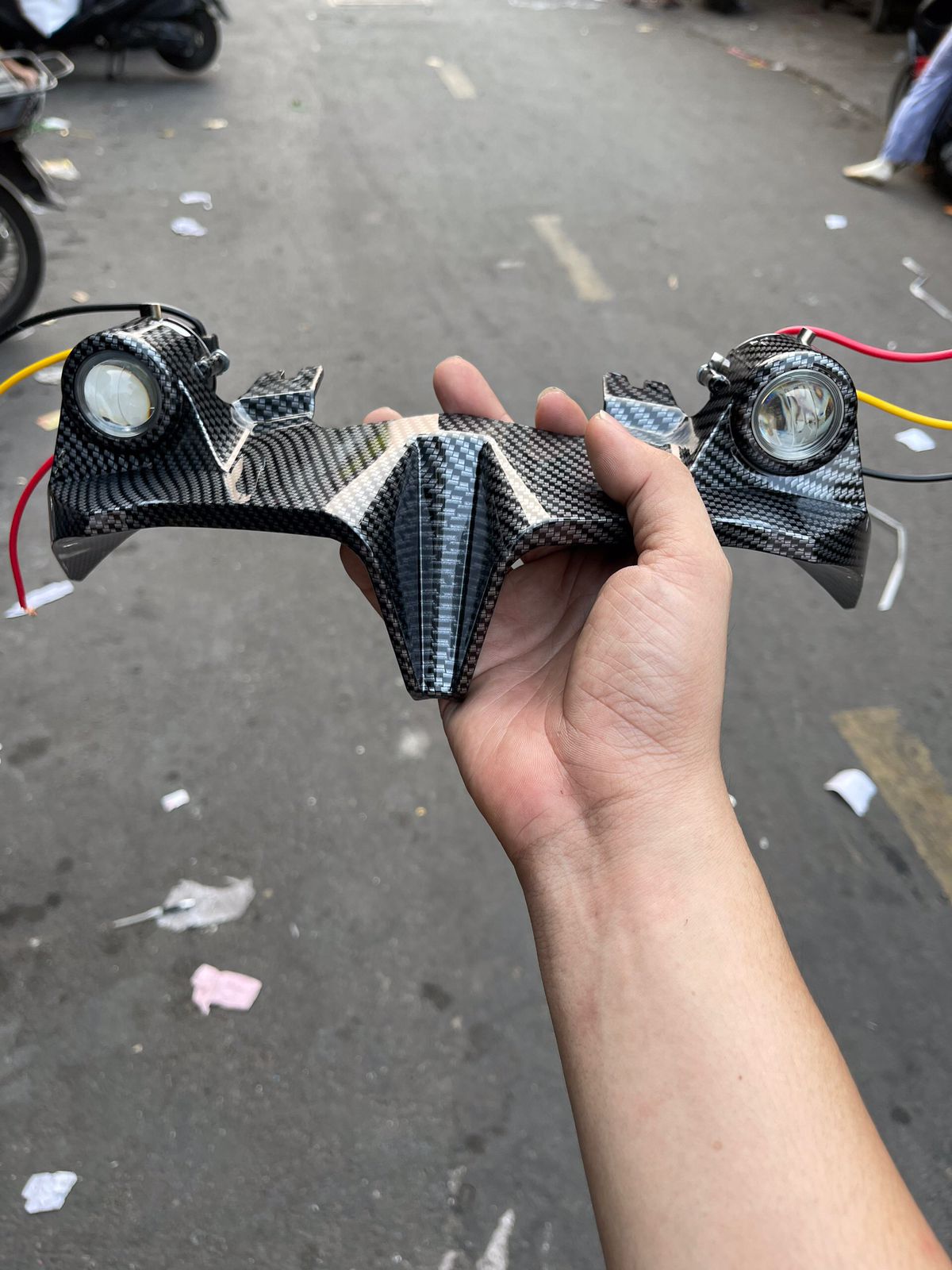 Bộ viền đèn pha Cacbon và đèn trợ sáng mini xe Winner X Ver 2 và ver 3 Phụ kiện