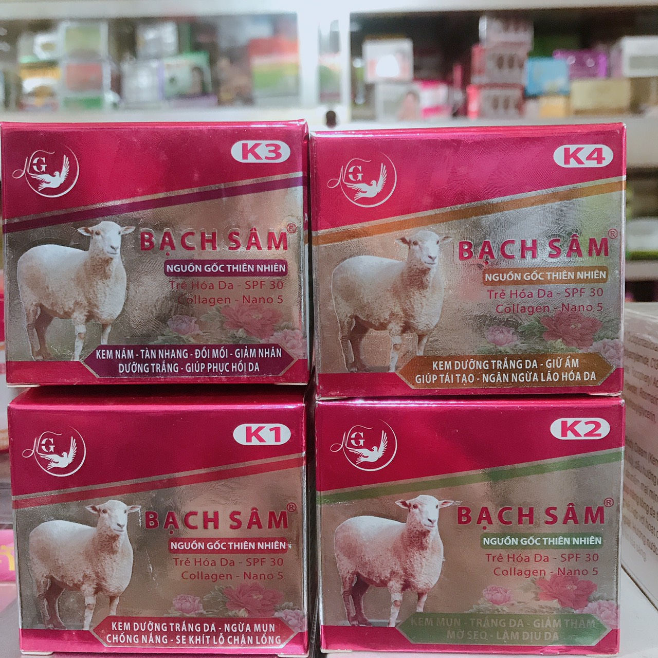 Kem Bạch Sâm K2 mụn trắng da giảm thâm mờ sẹo