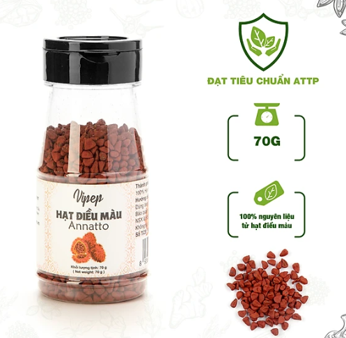 [Hũ 70g] Hạt điều màu hũ PET Vipep