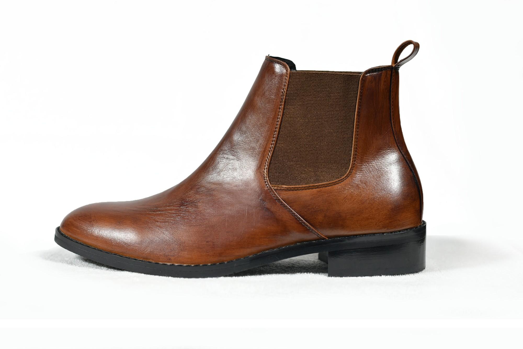 [TATHANIUM Footwear] Giày Chelsea boot màu bò cháy đánh sáp