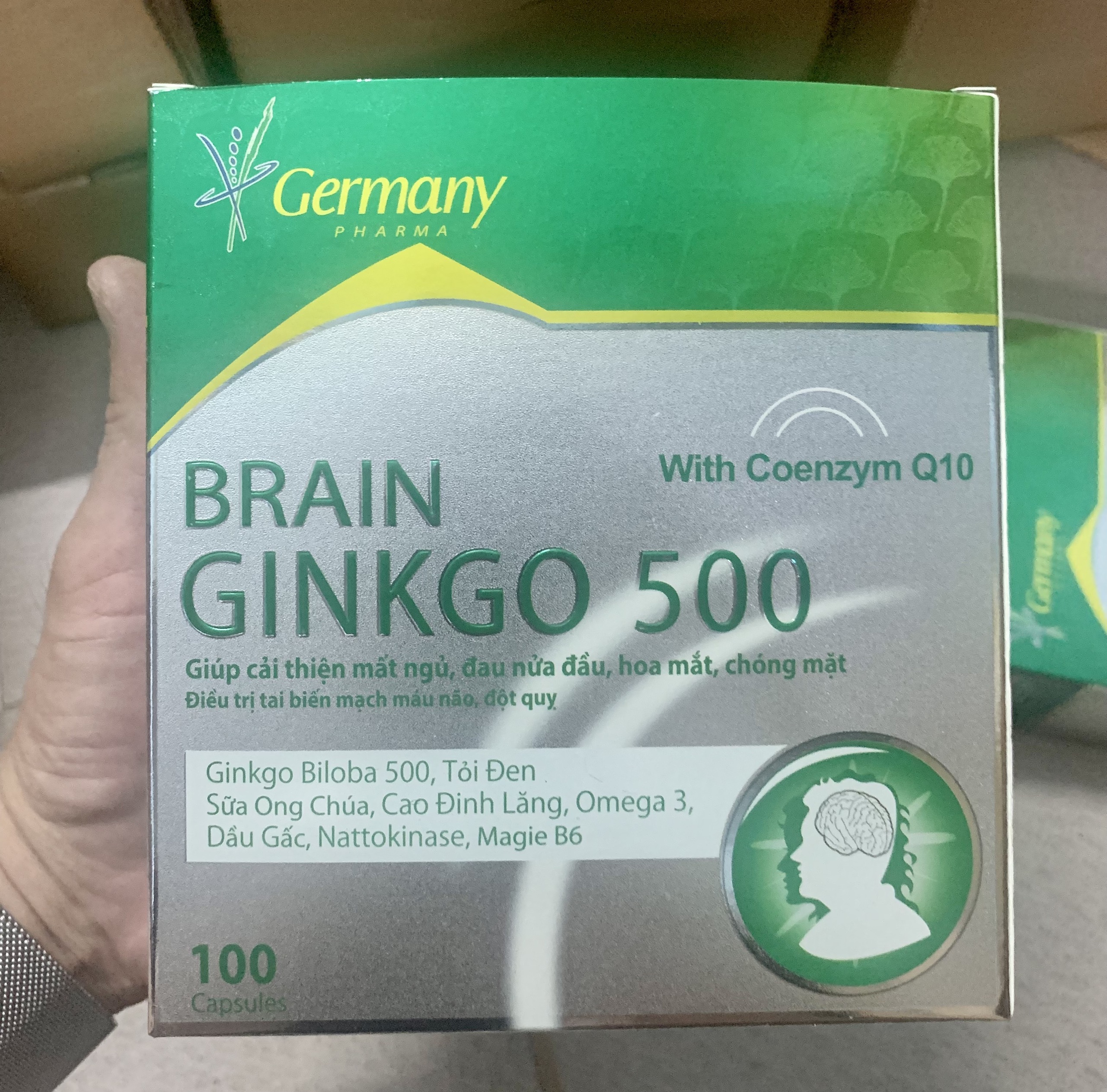 Brain ginkgo 500 giúp hoạt huyết tăng cường lưu thông máu hộp 100 viên chính hãng, sản phẩm có nguồn gốc xuất xứ rõ ràng, đảm bảo chất lượng